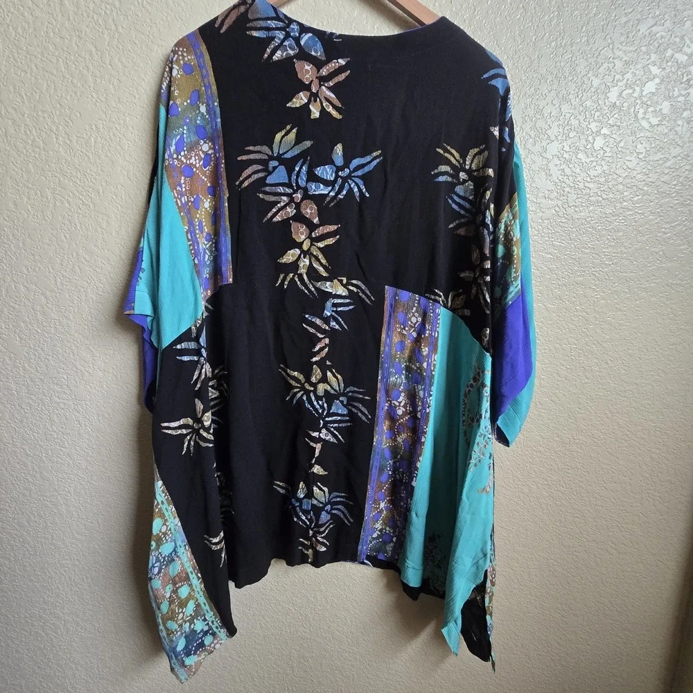 ART TO WEAR Lagenlook MISSION CANYON Tunic Blouse XL Hand Painted - Picture 7 of 11